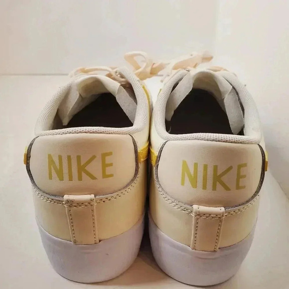 NIKE WOMEN'S BLAZER LOW PLATFORM - PALE IVORY/SATURN GOLD/WHITE 11 - Picture 8 of 11